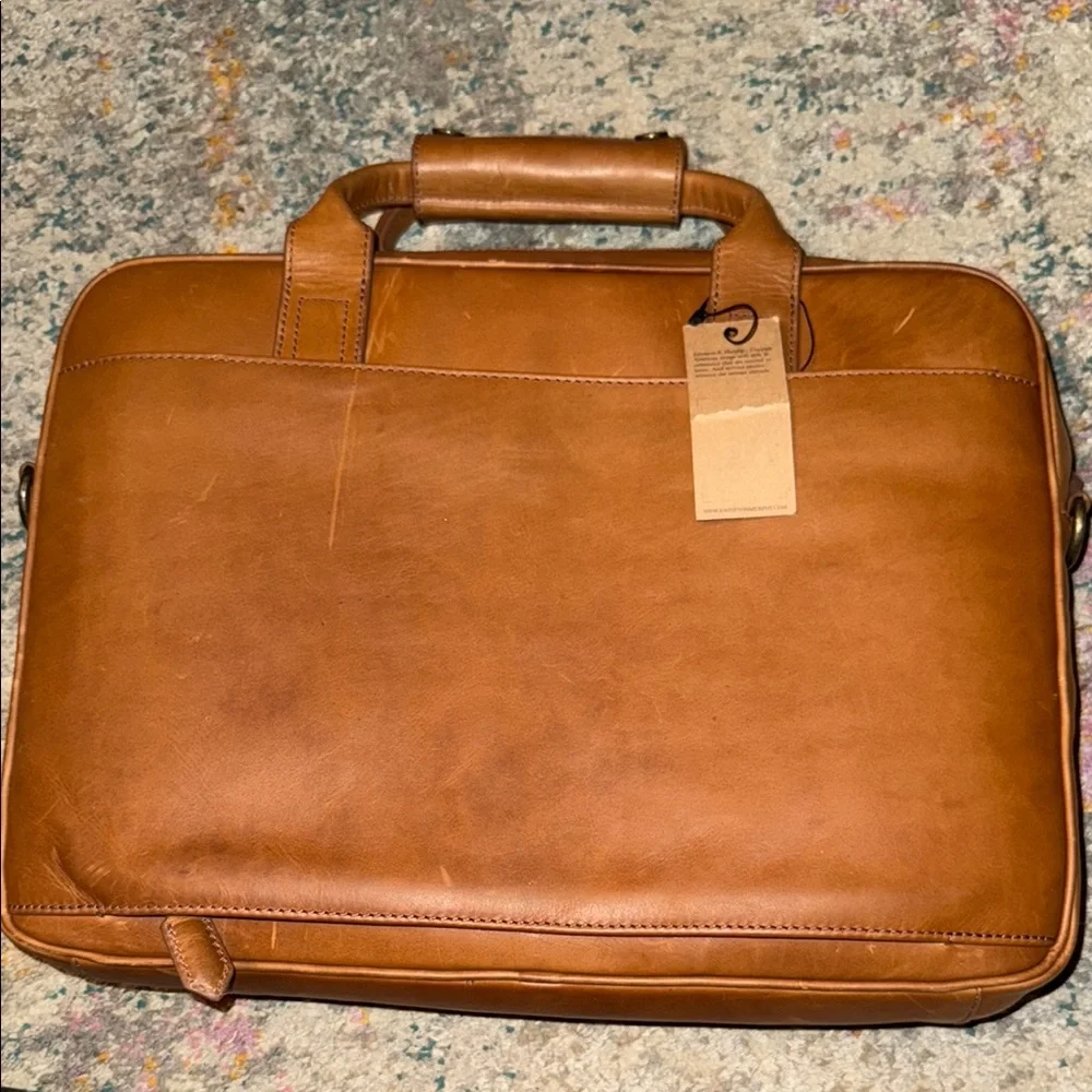 Johnston & Murphy Brown Leather Briefcase